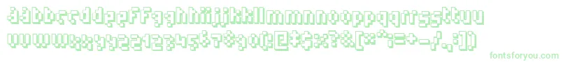 Humanoid ffy-Schriftart – Grüne Schriften auf weißem Hintergrund