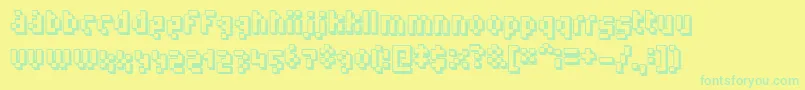 Humanoid ffy Font – Green Fonts on Yellow Background