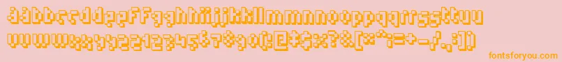 Humanoid ffy Font – Orange Fonts on Pink Background