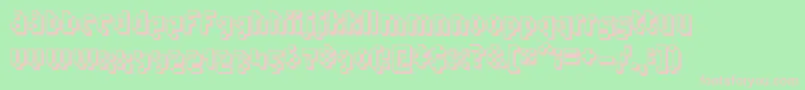 Humanoid ffy-Schriftart – Rosa Schriften auf grünem Hintergrund