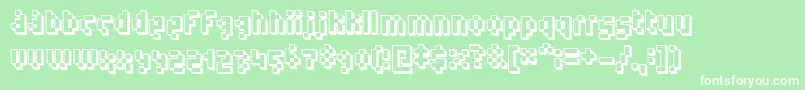 Humanoid ffy Font – White Fonts on Green Background