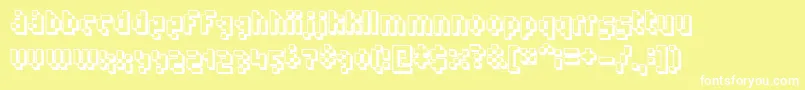 フォントHumanoid ffy – 黄色い背景に白い文字