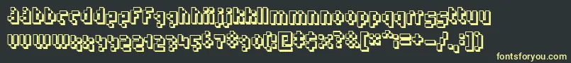 フォントHumanoid ffy – 黒い背景に黄色の文字