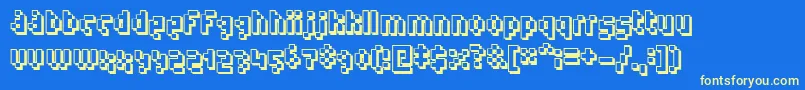 Humanoid ffy Font – Yellow Fonts on Blue Background