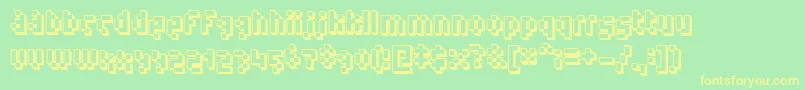 Humanoid ffy Font – Yellow Fonts on Green Background