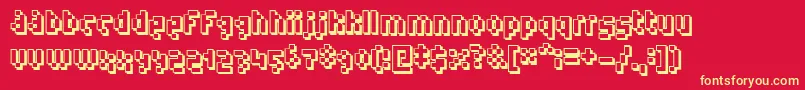 Humanoid ffy Font – Yellow Fonts on Red Background
