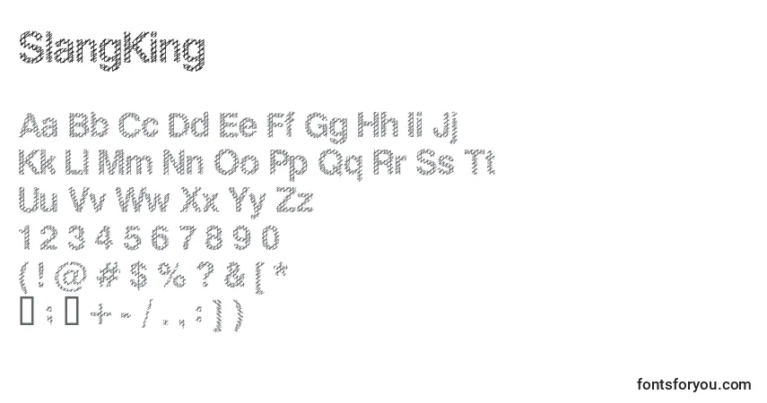 Schriftart SlangKing – Alphabet, Zahlen, spezielle Symbole