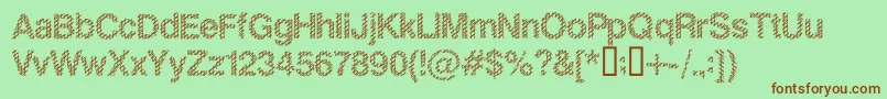 Шрифт SlangKing – коричневые шрифты на зелёном фоне