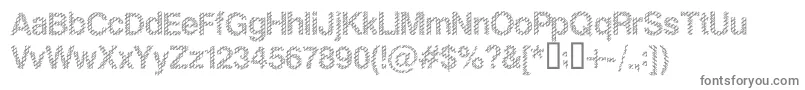 SlangKing-fontti – harmaat kirjasimet valkoisella taustalla