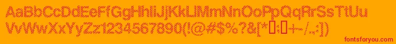 SlangKing-Schriftart – Rote Schriften auf orangefarbenem Hintergrund