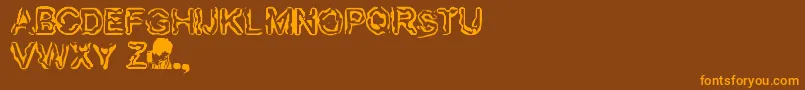 Fingeredflesh Font – Orange Fonts on Brown Background