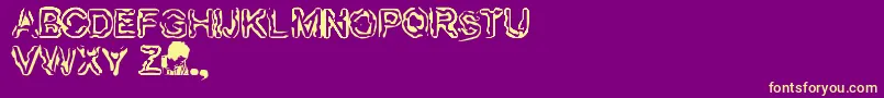 Fingeredflesh Font – Yellow Fonts on Purple Background