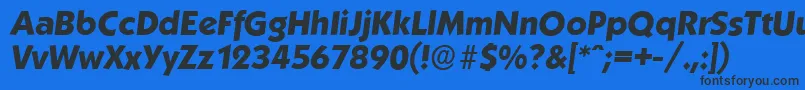 フォントKoblenzserialXboldItalic – 黒い文字の青い背景
