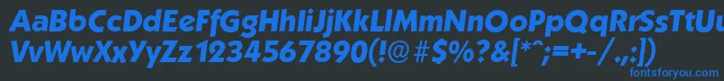 KoblenzserialXboldItalic Font – Blue Fonts on Black Background