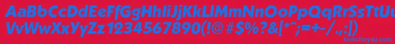 KoblenzserialXboldItalic Font – Blue Fonts on Red Background