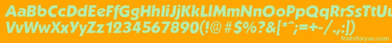 KoblenzserialXboldItalic Font – Green Fonts on Orange Background