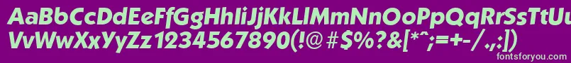 KoblenzserialXboldItalic Font – Green Fonts on Purple Background