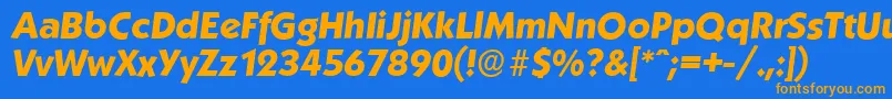 KoblenzserialXboldItalic Font – Orange Fonts on Blue Background