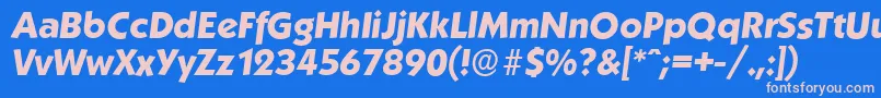 フォントKoblenzserialXboldItalic – ピンクの文字、青い背景