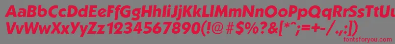 KoblenzserialXboldItalic Font – Red Fonts on Gray Background