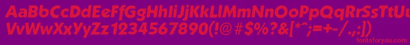 KoblenzserialXboldItalic Font – Red Fonts on Purple Background