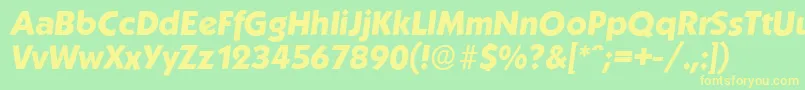 KoblenzserialXboldItalic Font – Yellow Fonts on Green Background