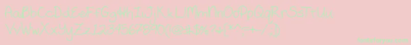 HumbleBeginningsEdit Font – Green Fonts on Pink Background