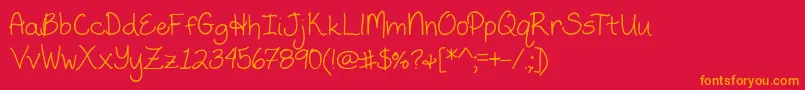 HumbleBeginningsEdit Font – Orange Fonts on Red Background
