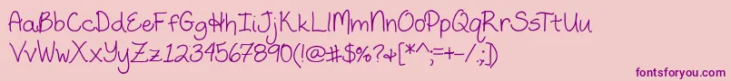 HumbleBeginningsEdit Font – Purple Fonts on Pink Background