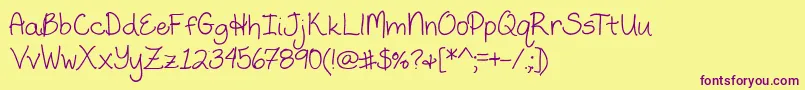 HumbleBeginningsEdit Font – Purple Fonts on Yellow Background