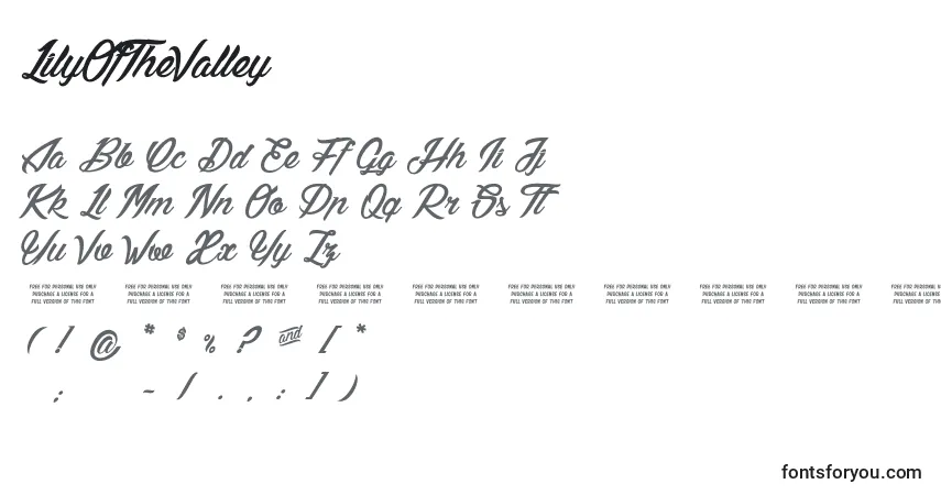 Schriftart LilyOfTheValley – Alphabet, Zahlen, spezielle Symbole