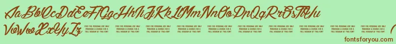 LilyOfTheValley-Schriftart – Braune Schriften auf grünem Hintergrund