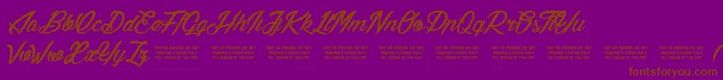 LilyOfTheValley-Schriftart – Braune Schriften auf violettem Hintergrund