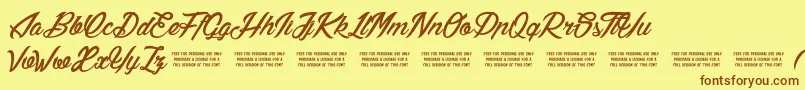 LilyOfTheValley Font – Brown Fonts on Yellow Background