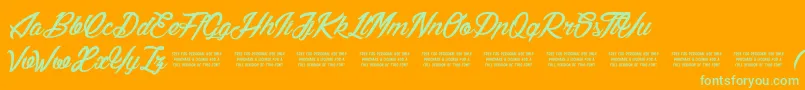 LilyOfTheValley Font – Green Fonts on Orange Background