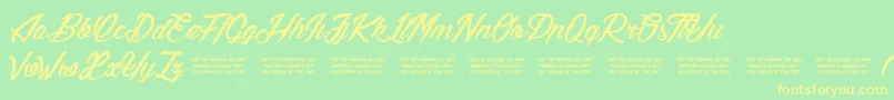 LilyOfTheValley-Schriftart – Gelbe Schriften auf grünem Hintergrund