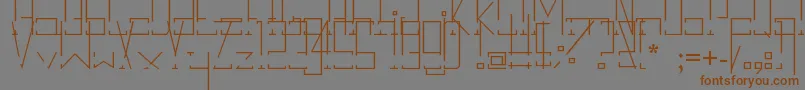 フォントBreakDown – 茶色の文字が灰色の背景にあります。