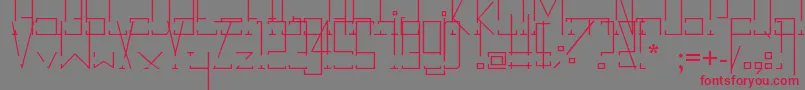 フォントBreakDown – 赤い文字の灰色の背景