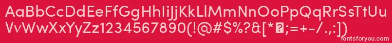 フォントSofiaProRegular – 赤い背景にピンクのフォント