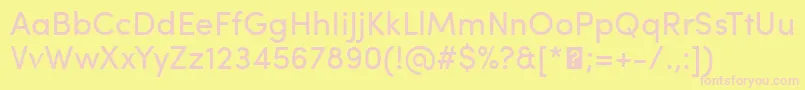 Czcionka SofiaProRegular – różowe czcionki na żółtym tle