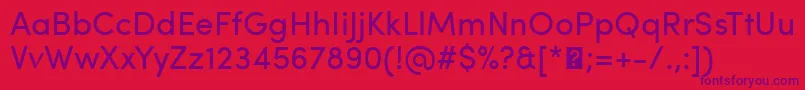 Czcionka SofiaProRegular – fioletowe czcionki na czerwonym tle