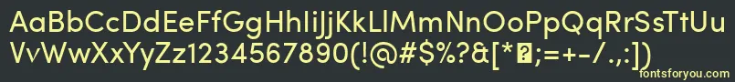 フォントSofiaProRegular – 黒い背景に黄色の文字