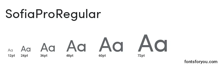 SofiaProRegular Font Sizes