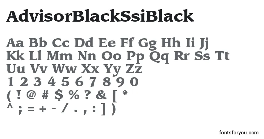 Czcionka AdvisorBlackSsiBlack – alfabet, cyfry, specjalne znaki