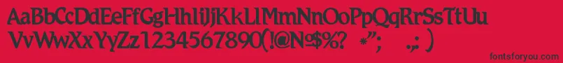 Romicc Font – Black Fonts on Red Background