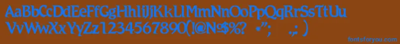 Romicc Font – Blue Fonts on Brown Background