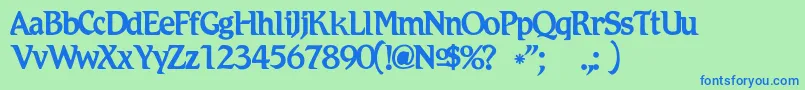 Romicc Font – Blue Fonts on Green Background