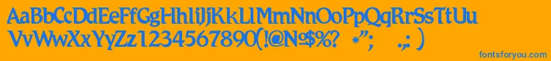 Romicc Font – Blue Fonts on Orange Background