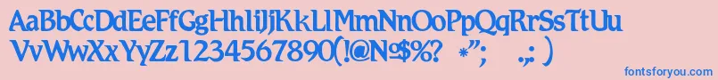 Romicc Font – Blue Fonts on Pink Background