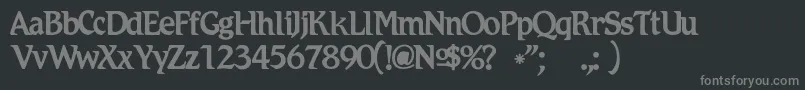 Romicc-fontti – harmaat kirjasimet mustalla taustalla